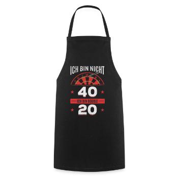 Ich bin nicht 40 Ich bin double 20 - Geburtstag - Kochschürze - Schwarz - Vorne - AI Model Male 185 dark (185cm)