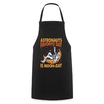 Astronauts' Favorite Day Is Moon-day - Funny Jokes - Cooking Apron - black - Front - AI Model Male 185 dark (185cm)