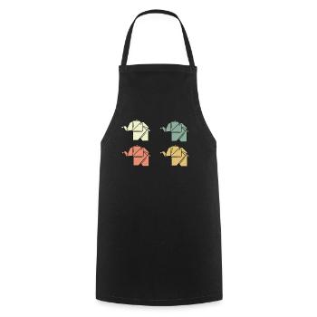 Origami Elephants - Cooking Apron - black - Front - AI Model Male 185 dark (185cm)