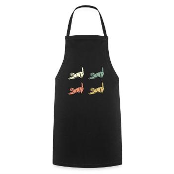 Origami Cats - Cooking Apron - black - Front - AI Model Male 185 dark (185cm)