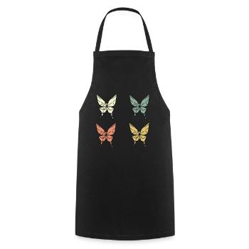 Origami Butterflies - Cooking Apron - black - Front - AI Model Male 185 dark (185cm)