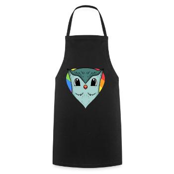 Eule Lgbt Regenbogen Farben - Kochschürze - Schwarz - Vorne - AI Model Male 185 dark (185cm)