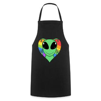 Alien Lgbt Regenbogen Farben - Kochschürze - Schwarz - Vorne - AI Model Male 185 dark (185cm)