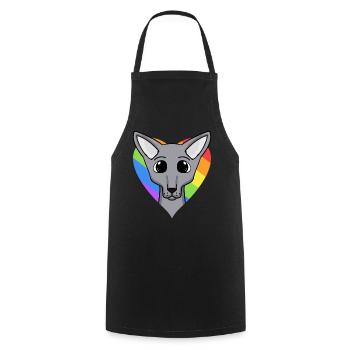 LGBT Katze Sphynx Regenbogen - Kochschürze - Schwarz - Vorne - AI Model Male 185 dark (185cm)
