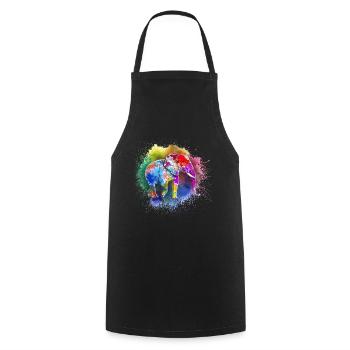 Elephant Gift For Proboscis Africa Wilderness Zoo - Cooking Apron - black - Front - AI Model Male 185 dark (185cm)