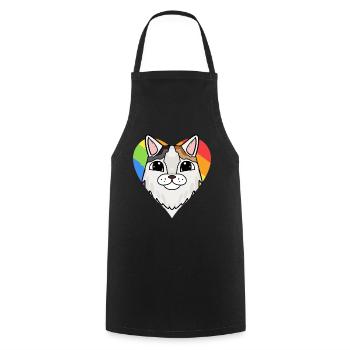 Chat LGBT Turc Van Rainbow - Tablier de cuisine - noir - Devant - AI Model Male 185 dark (185cm)
