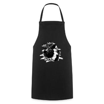 Pig Tshirt Children Women Piglet Piglet Piglet - Cooking Apron - black - Front - AI Model Male 185 dark (185cm)