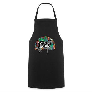 Zebra Africa Horse Hipster Gift Animal Stripe - Cooking Apron - black - Front - AI Model Male 185 dark (185cm)