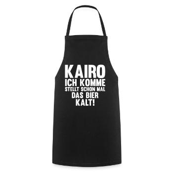 Kairo ich komme stellt schon mal das Bier kalt - Kochschürze - Schwarz - Vorne - AI Model Male 185 dark (185cm)
