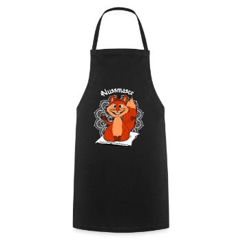 Yoga Hörnchen Nussmaste Meditation - Kochschürze - Schwarz - Vorne - AI Model Male 185 dark (185cm)