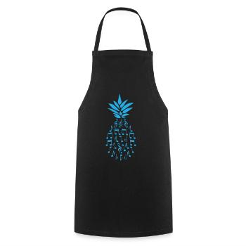 Ananas Musiknoten - Kochschürze - Schwarz - Vorne - AI Model Male 185 dark (185cm)
