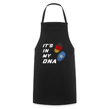 In my DNA Germany / Somalia - Cooking Apron - black - Front - AI Model Male 185 dark (185cm)