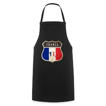Frankreich Wappen Flaggen Design - Kochschürze - Schwarz - Vorne - AI Model Male 185 dark (185cm)