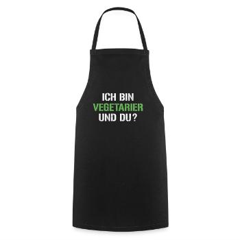 Vegetarier Spruch - Kochschürze - Schwarz - Vorne - AI Model Male 185 dark (185cm)