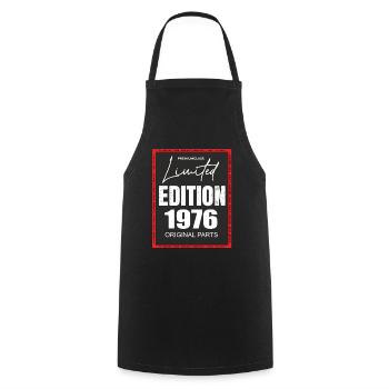 Limited Edition 1976 - Cooking Apron - black - Front - AI Model Male 185 dark (185cm)