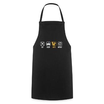 Eat Sleep Nuts Repeat Japanese Fox Eastern Gray - Cooking Apron - black - Front - AI Model Male 185 dark (185cm)