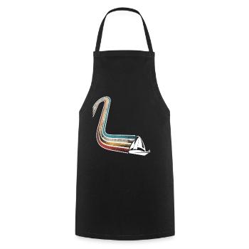Segeln Segler Segelboot Retro Vintage - Kochschürze - Schwarz - Vorne - AI Model Male 185 dark (185cm)