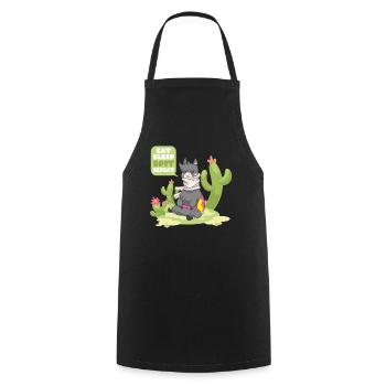 Eat Sleep Spit Repeat Llama Vicuna Guanaco - Cooking Apron - black - Front - AI Model Male 185 dark (185cm)