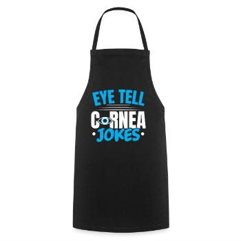 Eye say cornea blagues Optométriste opticien - Tablier de cuisine - noir - Devant - AI Model Male 185 dark (185cm)