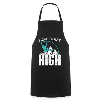 I want to go high athletics pole vault - Cooking Apron - black - Front - AI Model Male 185 dark (185cm)