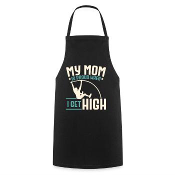 My mother is proud when I come up Stabho - Cooking Apron - black - Front - AI Model Male 185 dark (185cm)