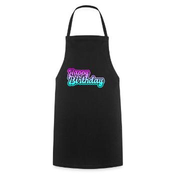 Bon anniversaire - Tablier de cuisine - noir - Devant - AI Model Male 185 dark (185cm)