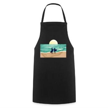 Summer Sunset Surfer - Kochschürze - Schwarz - Vorne - AI Model Male 185 dark (185cm)