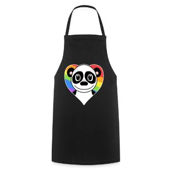Homosexuell Regenbogen Panda LGBT - Kochschürze - Schwarz - Vorne - AI Model Male 185 dark (185cm)