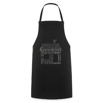 Freedom Of Speech - Wordcloud - Cooking Apron - black - Front - AI Model Male 185 dark (185cm)