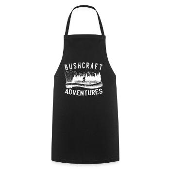 Bushcrafter Survival offroads Outdoor-Camping - Kochschürze - Schwarz - Vorne - AI Model Male 185 dark (185cm)
