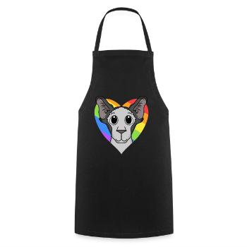LGBT Cat Oriental Shorthair Rainbow - Cooking Apron - black - Front - AI Model Male 185 dark (185cm)