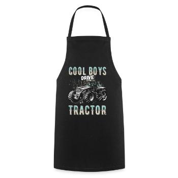 Coole Jungs fahren Traktor Trecker Junge Bauernhof - Kochschürze - Schwarz - Vorne - AI Model Male 185 dark (185cm)