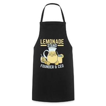 Lemonade Stand Founder & CEO Lemon Fruit Beverage - Cooking Apron - black - Front - AI Model Male 185 dark (185cm)