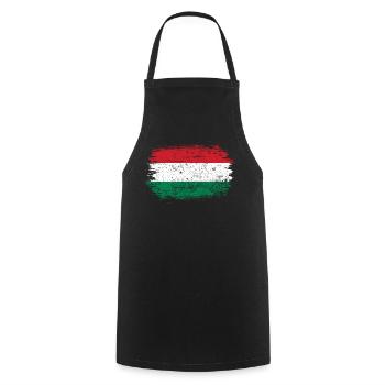 Hungarian Brush Flag Art - Cooking Apron - black - Front - AI Model Male 185 dark (185cm)