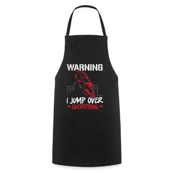 Attention I jump over everything Parkour Traceur - Cooking Apron - black - Front - AI Model Male 185 dark (185cm)