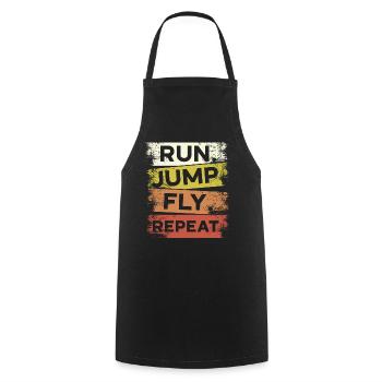 Run Jump Fly Repeat Parkour Free Running Traceur - Kochschürze - Schwarz - Vorne - AI Model Male 185 dark (185cm)