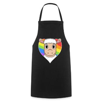 Schaf Lgbt Regenbogen Farben - Kochschürze - Schwarz - Vorne - AI Model Male 185 dark (185cm)