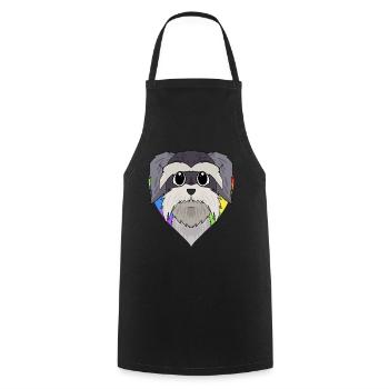 Schnauzer Hunde LGBT - Kochschürze - Schwarz - Vorne - AI Model Male 185 dark (185cm)