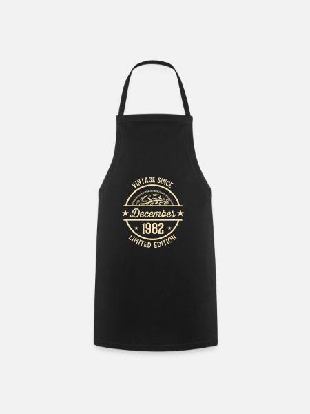 Anniversaire Vintage depuis Décembre 1982 - Tablier de cuisine - noir