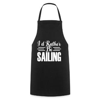 I WOULD RATHER SAIL - Cooking Apron - black - Front - AI Model Male 185 dark (185cm)