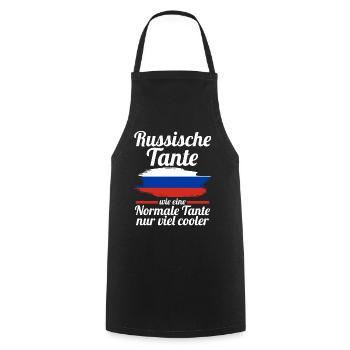 Russin Tante Russland - Kochschürze - Schwarz - Vorne - AI Model Male 185 dark (185cm)