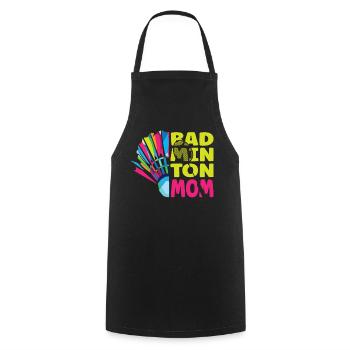 Cool Badminton Maman Joueur de Badminton Maman - Tablier de cuisine - noir - Devant - AI Model Male 185 dark (185cm)