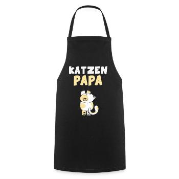 Katzen Papa Tiermotiv Katze - Kochschürze - Schwarz - Vorne - AI Model Male 185 dark (185cm)