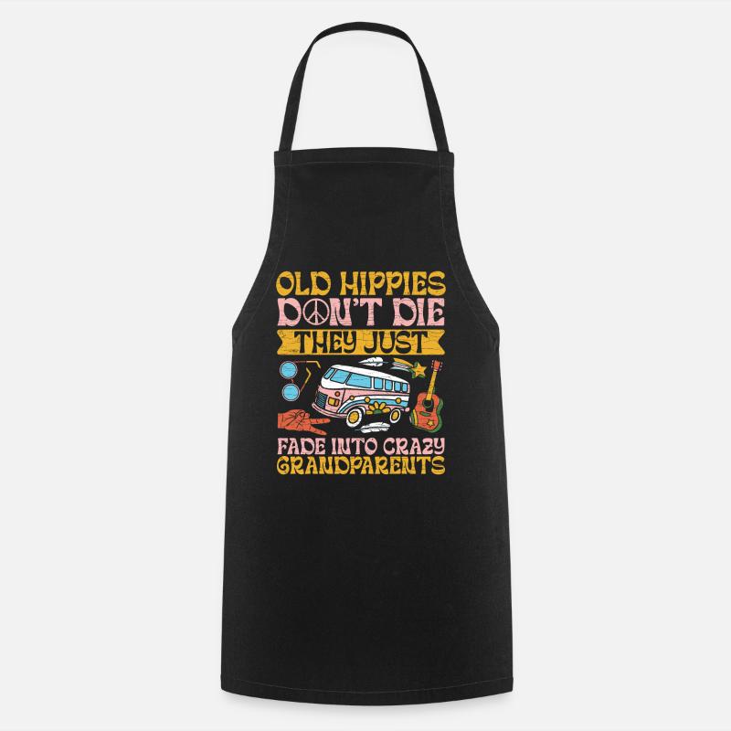 Hippies Oma Oma Geschenk - Kochschürze - Schwarz