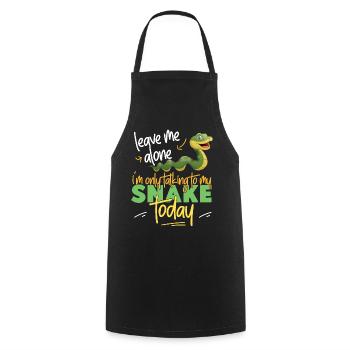Snake Serpent Leave Me Alone I'm - Cooking Apron - black - Front - AI Model Male 185 dark (185cm)