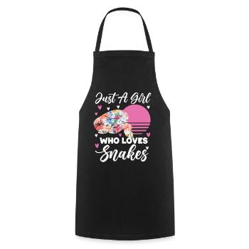 Snake Serpent Flower Floral Just A - Cooking Apron - black - Front - AI Model Male 185 dark (185cm)