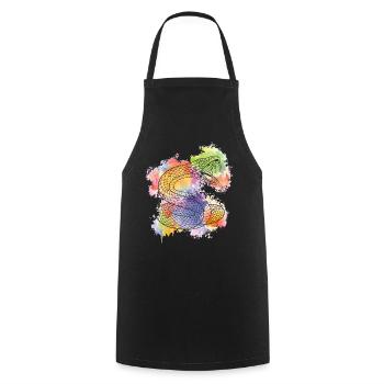 Snake Serpent Watercolor - Cooking Apron - black - Front - AI Model Male 185 dark (185cm)