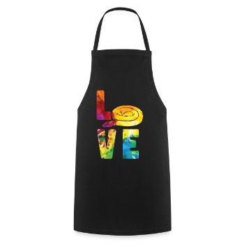 Snake Serpent Watercolor Love - Cooking Apron - black - Front - AI Model Male 185 dark (185cm)