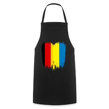 Germany Flag Ukraine - Cooking Apron - black - Front - AI Model Male 185 dark (185cm)