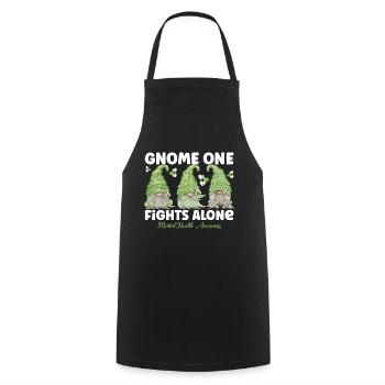Gnome One se bat seul Santé mentale - Tablier de cuisine - noir - Devant - AI Model Male 185 dark (185cm)
